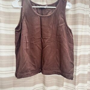 Hot Cotton Tan and Brown Blouse